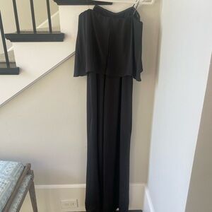 Amanda Uprichard Topanga Jumpsuit in Black. Size Large.